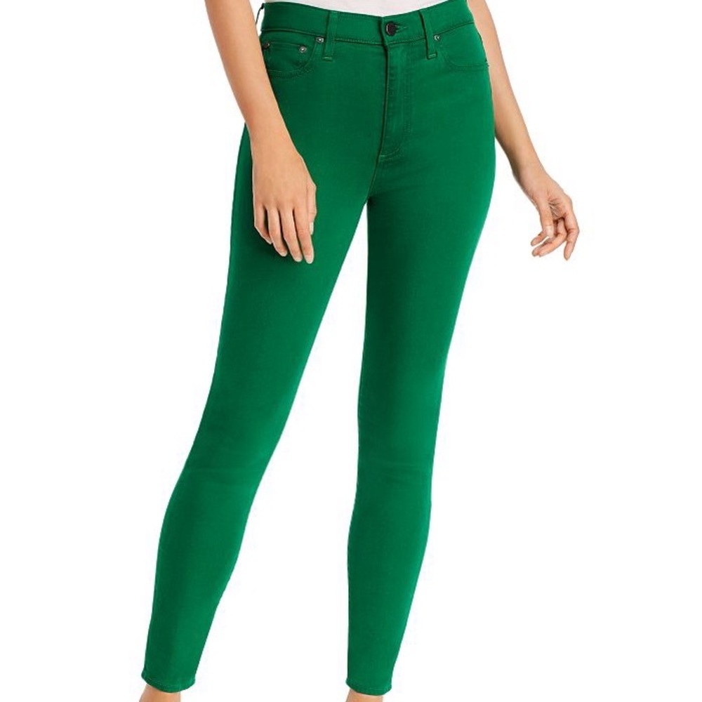 Alice & Olivia High Rise Skinny Jean in “Basil”